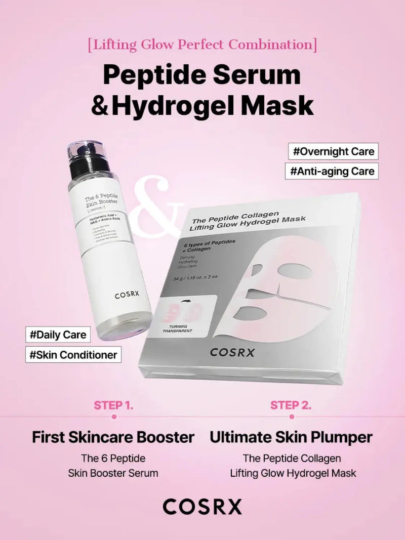 COSRX Peptide Collagen Glow Hydrogel Mask 3-Pack