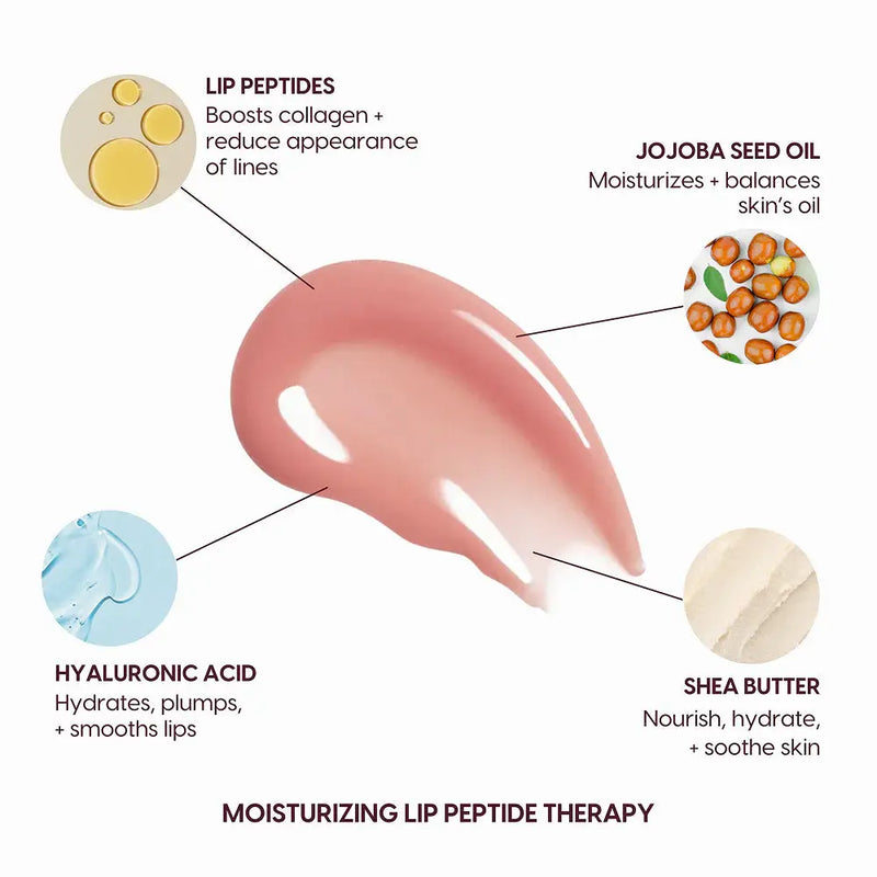 Kara Beauty Lip Syrup Moisturizing Peptide Therapy Soft Brown