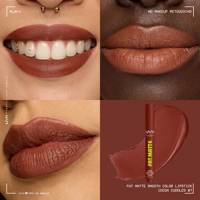 NYX Professional Makeup Fat Matte Smooth Color Lipstick Cocoa Cuddles