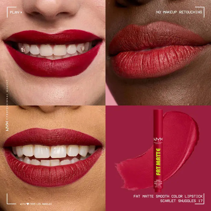 NYX Professional Makeup Fat Matte Smooth Color Lipstick Scarlet Snuggles