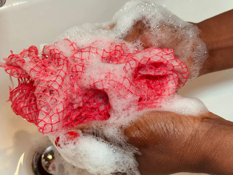 African Fabs African Net Sponge Sapo Dark Pink