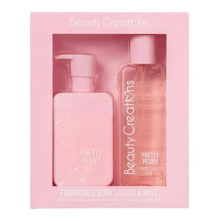 Beauty Creations Tis The Season Body Lotion & Mist Spray Set Pretty Peony