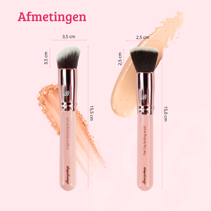 Boozyshop Pink & Rose Gold Face Brush Duo