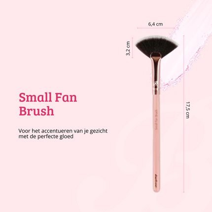 Boozyshop Pink & Rose Gold Small Fan Brush