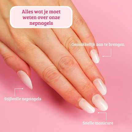 Boozyshop Press On French Nails Ombre Light Pink