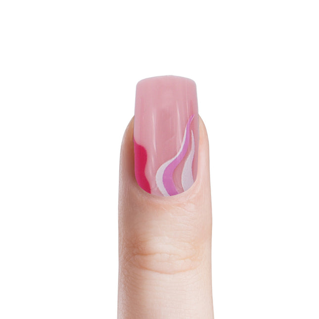 Boozyshop Press On French Nails Pink Patterns