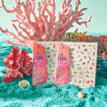 Essence Live LIFE in CORAL Nail Stickers 01 It's A Reef Of Happiness!