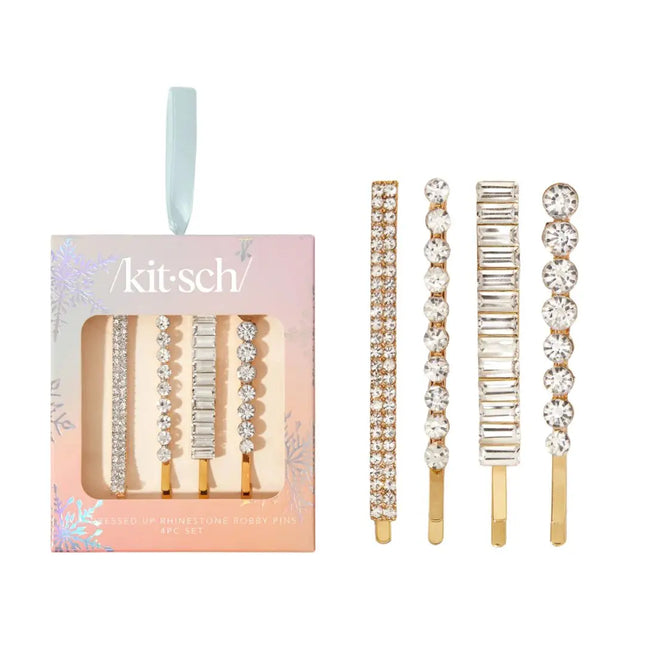 Kitsch All Dressed up Rhinestone Bobby Pins 4 Piece Set