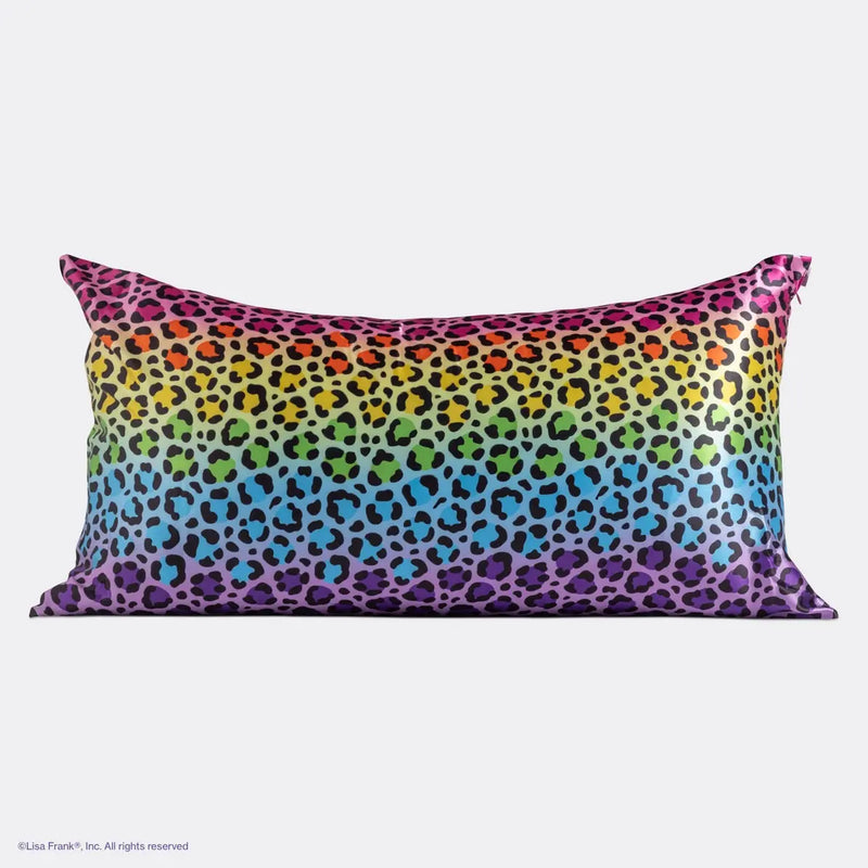 Kitsch Lisa Frank Satin Pillowcase Rainbow Leopard King
