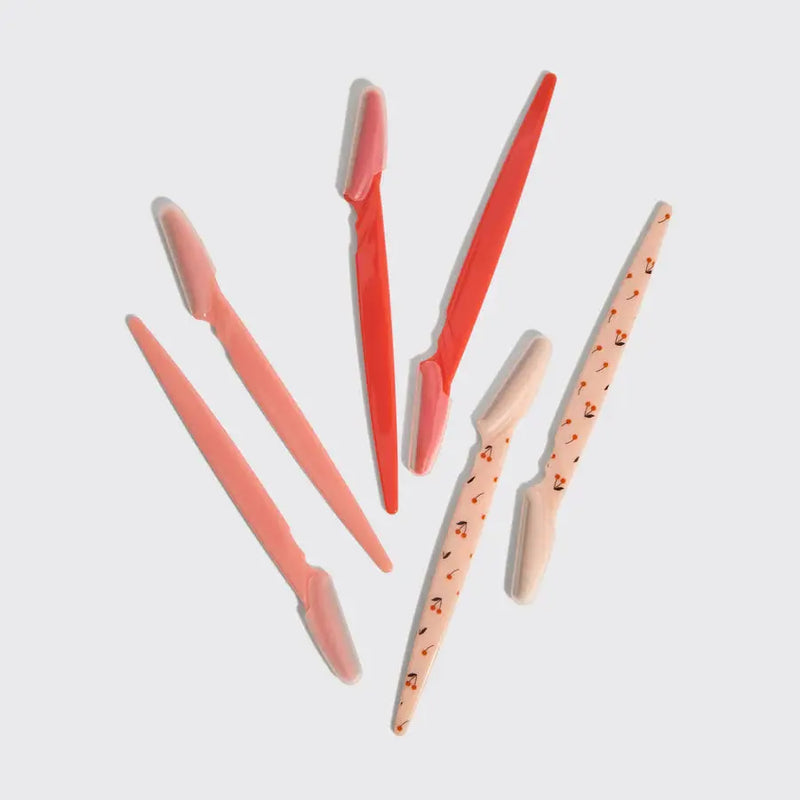 Kitsch Recycled Plastic Dermaplaners 6pc Set Assorted Cherry Blossom