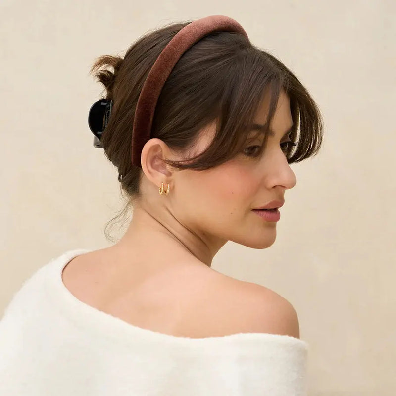 Kitsch Satin & Velvet Headbands Black/Cocoa