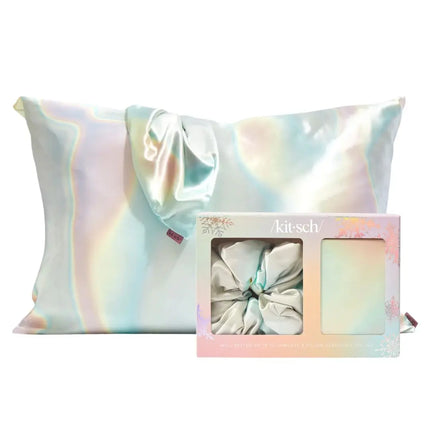 Kitsch Well Rested Satin Pillowcase and Pillow Scrunchie 2 Piece Set Aura