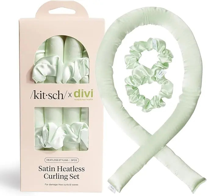 Kitsch x Divi Satin Heatless Curling Set Sage