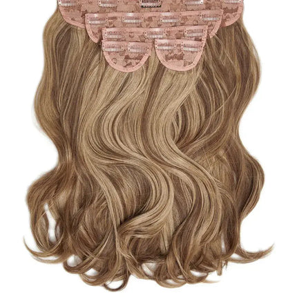 Lullabellz Super Thick 16 Inch 5 Piece Blow Dry Wavy Clip In Hair Extensions Mellow Brown