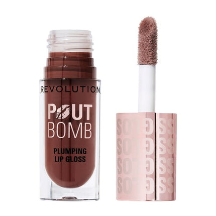 Makeup Revolution Pout Bomb Plumping Gloss Espresso Cool Nude