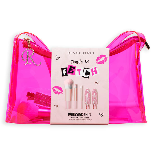 Makeup Revolution x Mean Girls Fetch Brush Set with Hair Clips and Bag