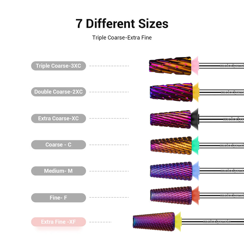 MelodySusie 5-in-1 Cross Cut Tungsten Carbide Nail Drill Bits Fine