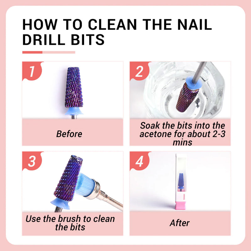 MelodySusie 5-in-1 Cross Cut Tungsten Carbide Nail Drill Bits Fine