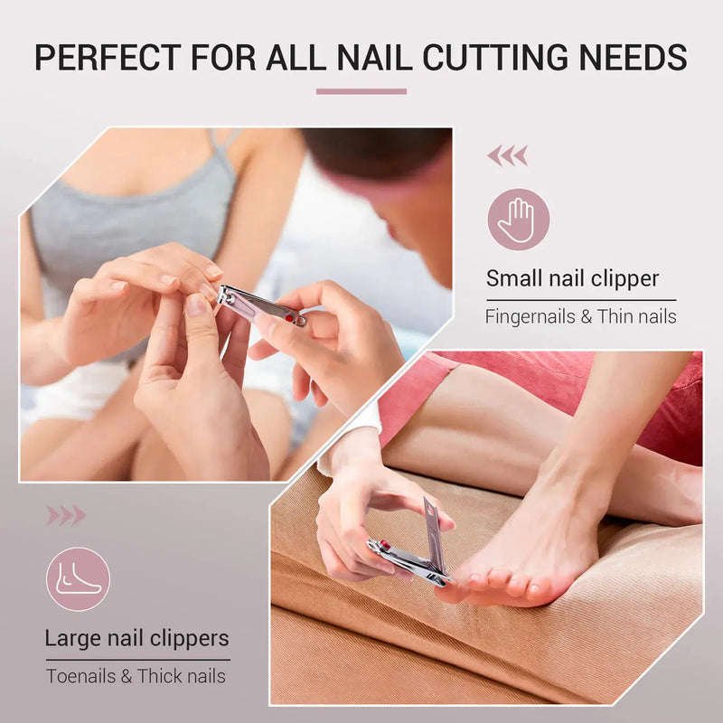 MelodySusie Stainless Steel Nail Clippers Pink 3 in 1 Kit
