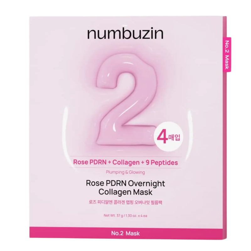 Numbuzin No.2 Rose PDRN Overnight Collagen Mask 4-Pack