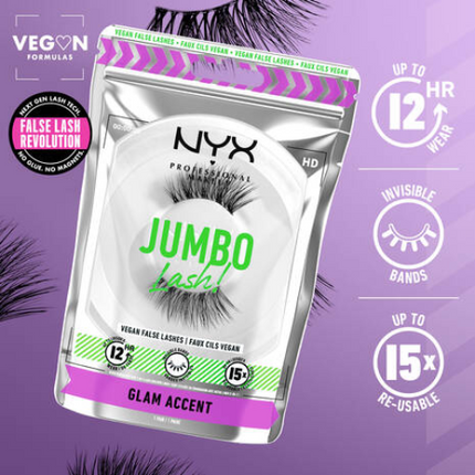 NYX Professional Makeup Jumbo Lash Vegan Reusable False Lash Glam Accent