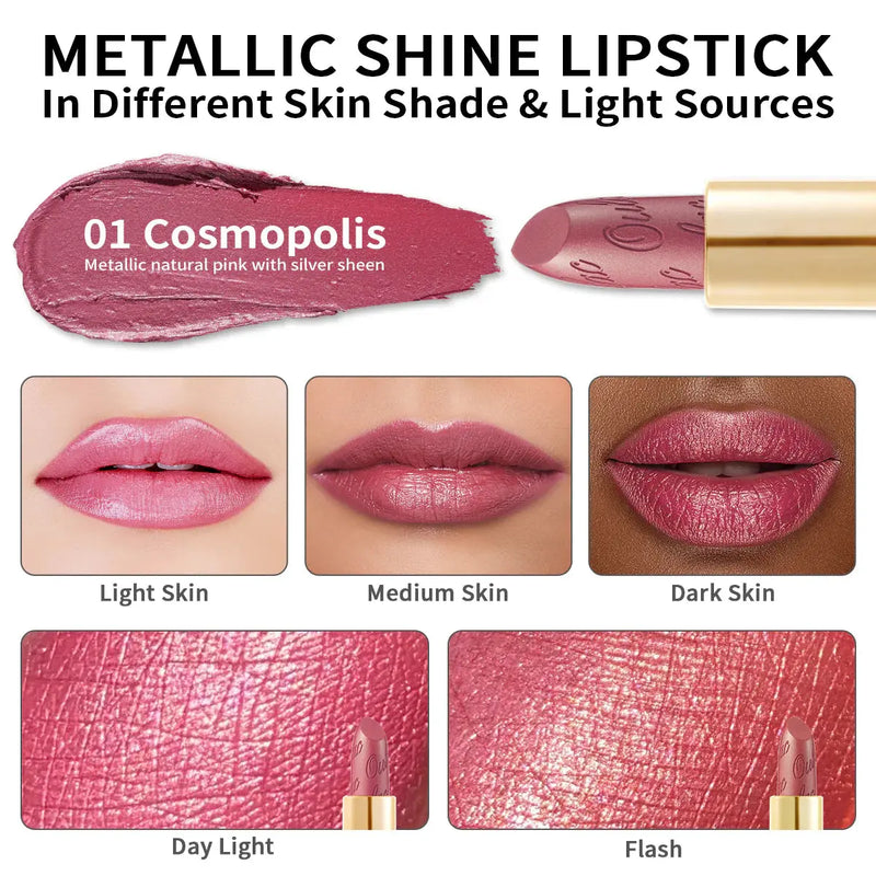 Oulac Metallic Shine Lipstick 01 Cosmopolis
