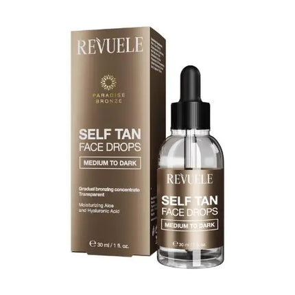 Revuele Self Tan Face Drops Medium To Dark