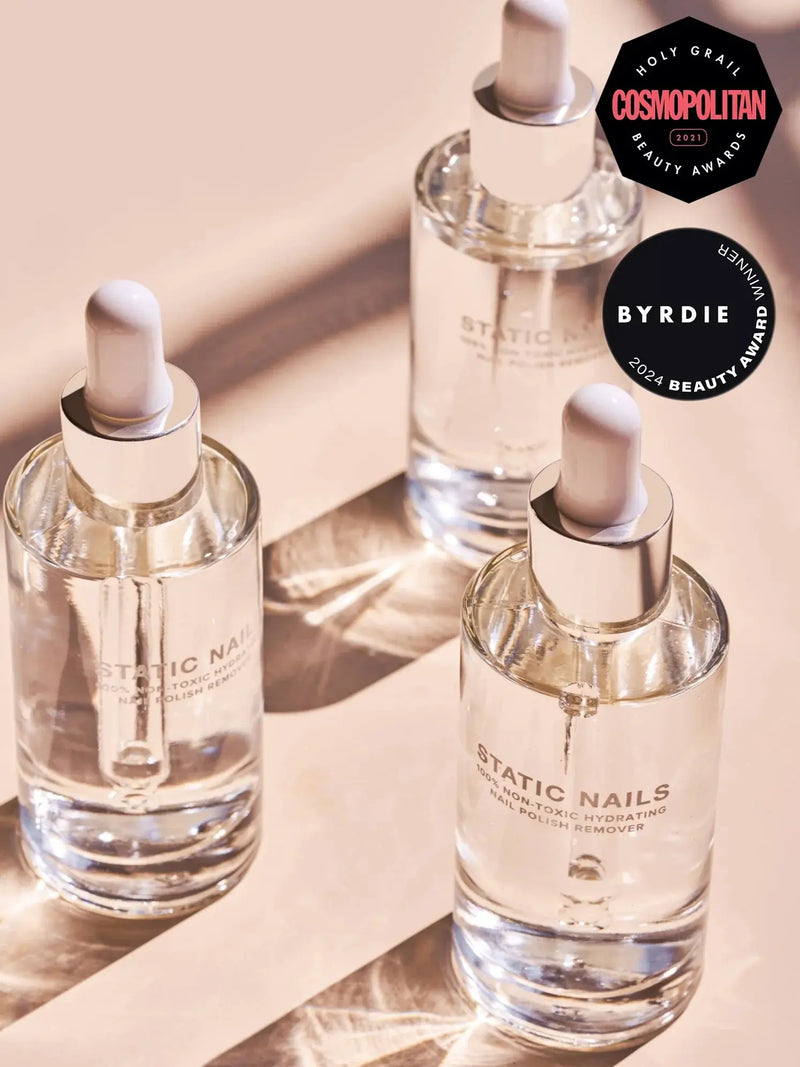 Static Nails 100% Non-Toxic, Odorless Polish & Pop-On Remover Clear
