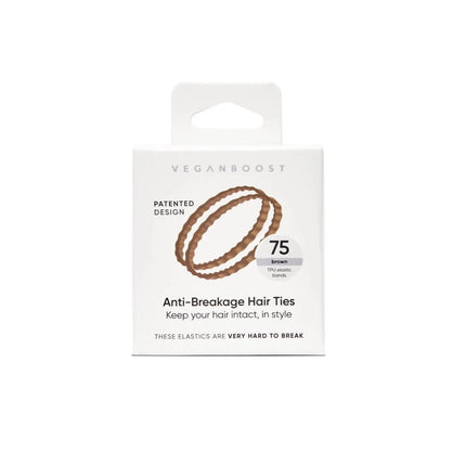 Veganboost Anti Breakage Hair Ties Brown