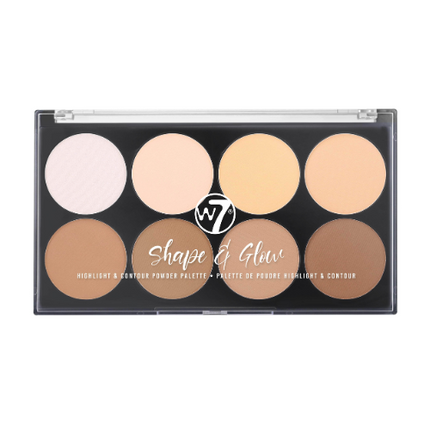 W7 Cosmetics Shape & Glow Highlight And Contour Powder Palette