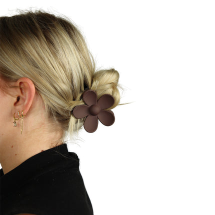 Boozyshop Flower Hair Clip Dark Brown