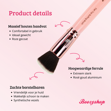 Boozyshop Pink & Rose Gold Flat Top Buffing Brush