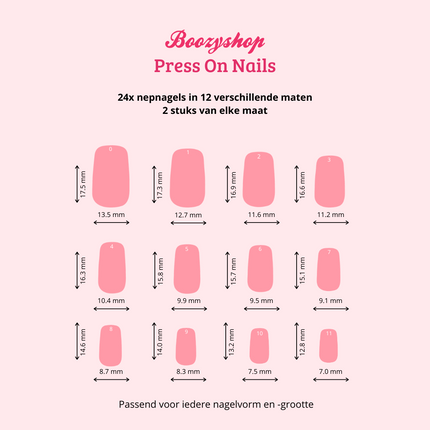 Boozyshop Press On French Nails Hot Pink / Pink