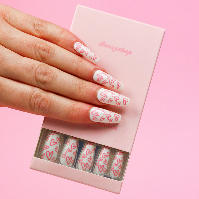 Boozyshop Press On French Nails Sweethearts