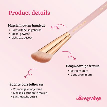 Boozyshop Soft Pink & Gold Angled Contour & Bronzer Brush