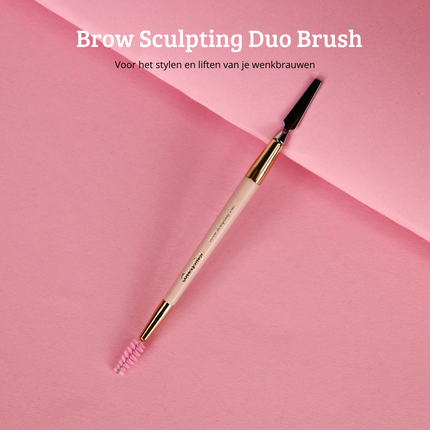 Boozyshop Soft Pink & Gold Brow Sculpting Duo Brush