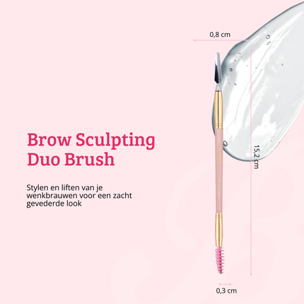 Boozyshop Soft Pink & Gold Brow Sculpting Duo Brush