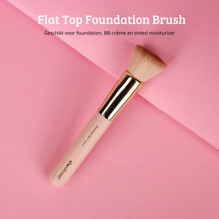 Boozyshop Soft Pink & Gold Flat Top Buffing Brush