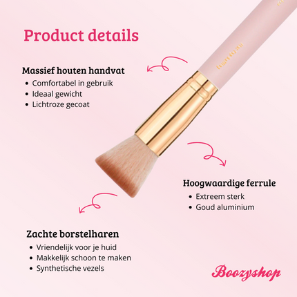 Boozyshop Soft Pink & Gold Flat Top Buffing Brush