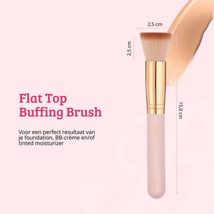 Boozyshop Soft Pink & Gold Flat Top Buffing Brush