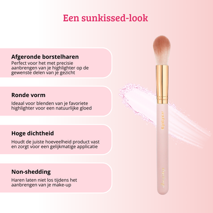 Boozyshop Soft Pink & Gold Highlighter Brush