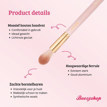 Boozyshop Soft Pink & Gold Highlighter Brush