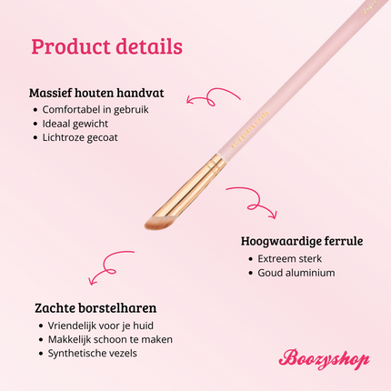 Boozyshop Soft Pink & Gold Rounded Angled Brow & Liner Brush