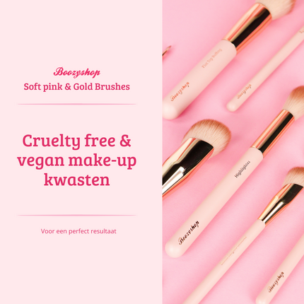 Boozyshop Soft Pink & Gold Square Angled Brow Brush