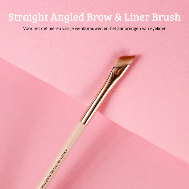 Boozyshop Soft Pink & Gold Straight Angled Brow & Liner Brush