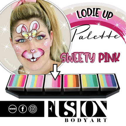 Fusion Body Art Face Painting Lodie Up Cute Pastel Rainbow Palette