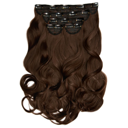 Lullabellz Super Thick 22 Inch 5 Piece Blow Dry Wavy Clip In Hair Extensions Chocolate Brown