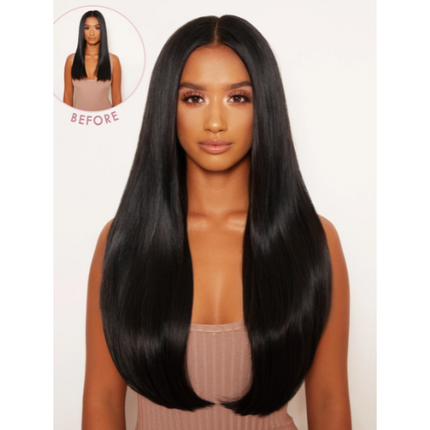 Lullabellz Super Thick 22 Inch 5 Piece Straight Clip In Hair Extensions Natural Black