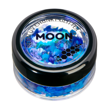 Moon Creations Moon Glitter Neon UV Chunky Glitter Blue