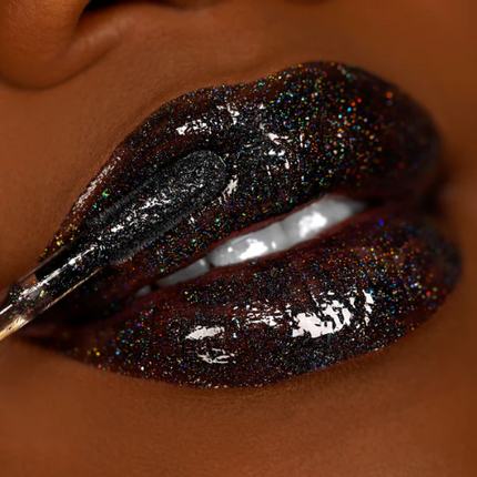 Queen Cosmetics Holographic Lip Gloss Black Widow